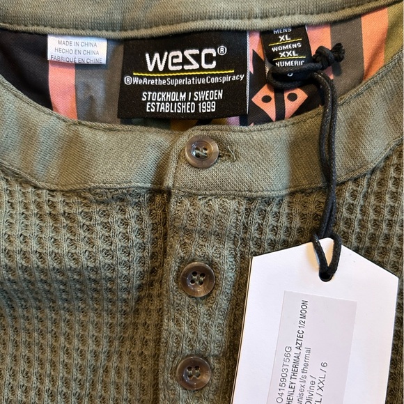 Wesc Henley Thermal Aztec Olive color size XL - Picture 6 of 10